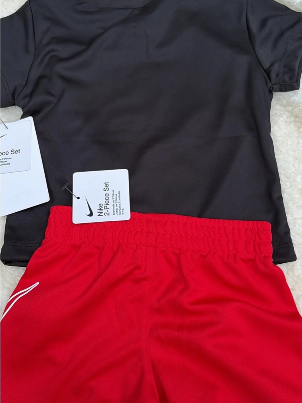 Nike Kids Red and Black Two-Piece Shorts Set